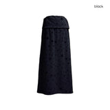 (2color) Flower Fold-Over Banding Long Skirt