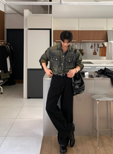 Our Western Overfit Two Pocket Denim Shirt