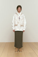 ARCH CHERRY CROP DOWN VEST [IVORY]