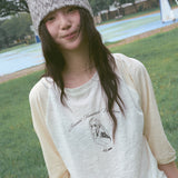 ボニーツートーンスラブラグランTシャツ (ivory/cream)