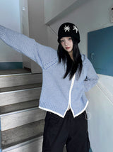 Sky Knit Two-Way Hood Zip-Up