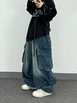 marine washed denim balloon pt