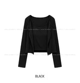 Eka Ribbed Crop Cardigan set