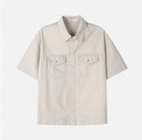 Bundry Waist Snap Pocket Short Sleeve Shirt