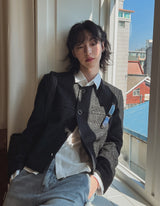 Weasel round tweed jacket