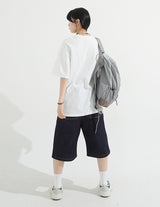 ピンタックワイドローデニムバミューダパンツ