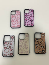 heart leopard (dark pink) case 