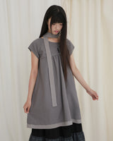 COUNTRY FLARE LINEN DRESS / CHARCOAL
