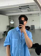  Wegner Nylon Pigment Overfit Short Sleeve Shirt