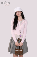 ダブルカーディガンレイヤードロングスリーブTシャツ
