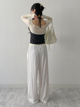 End Two-Tuck Nylon Banding Wide Pants