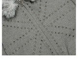 Radiant Stud Fur Hoodie Jumper