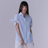 ノットストライプハーフスリーブシャツ (BLUE STRIPE)