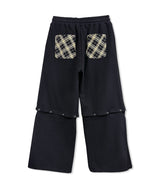 UNISEX 2WAYチェックロゴスウェットパンツ