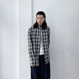 Ombre Plaid Drop-Shoulder Shirt