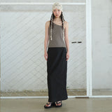 ホットスリットマキシスカート Black