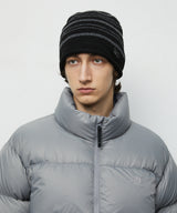 STRIPE ROLL BEANIE_BLACK