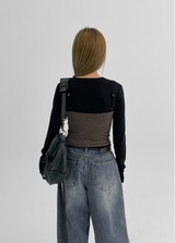 [MADE] KINNY SET - Layered Crop Long Sleeve T-shirt