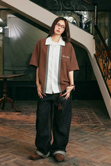 Layered Ethnic Embroidery Cuban Shirt