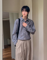 ポリッシュピンタックワイドスラックス