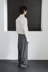 stripe belted slacks