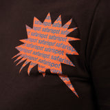 1/2 バブルガムテキストTシャツ (ブラウン)
