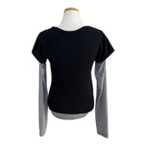 Layer Hug Layered Henley Button Long Sleeve Tee 