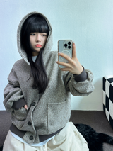 TERRY SHEEP🐑☁🤎HOODIE CARDIGAN JACKET 🤎💛🖤3COLOR