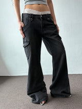 Semi Heart Side Cargo Loose Bootcut Pants 3color