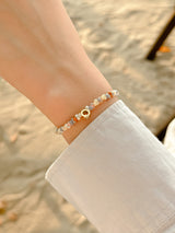 Summer Orange Beads Initials Bracelet