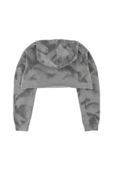クロップダメージスウェットシャツ (GRAY)