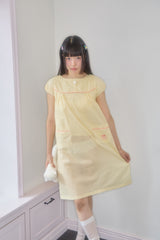ワンボタンミニドットドレス (YELLOW)