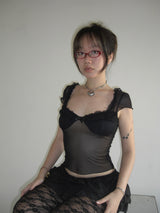 NOIR RUFFLE TOP / NOIR RUFFLE トップス