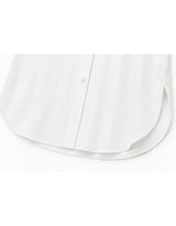 Elowen Open Collar Wide Cuff Long Sleeve Shirt White