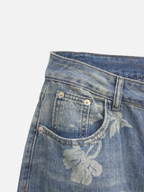 Hazel Flower Denim Pants (1c)