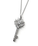 Fancy silver key necklace