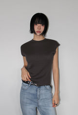 CASHMERE CAP SLEEVE KNIT