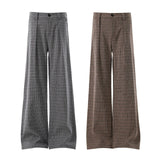 Micro Check Draped Trousers