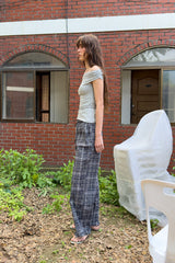 STRING OFF SHOULDER TOP - MELAGE GREY