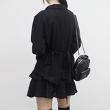 pre back string shirt + cancan skirt set