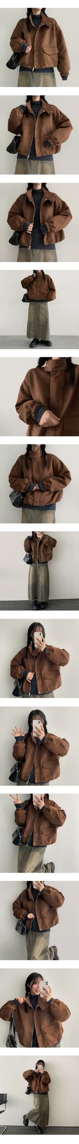 Uts snap neck* suede jacket