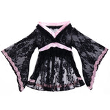 [EVIL TOOTH] Lace swallowtail butterfly Chinese style narrow-arm wide-sleeve cover-up, V-neck lace see-through swallowtail irregular waist design