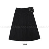 CORDUROY BUCKLE WRAP SKIRT
