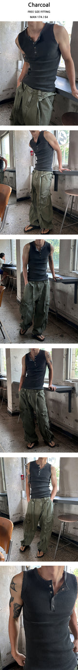 [S/S] Pigment golgi henry neck sleeveless(4color)