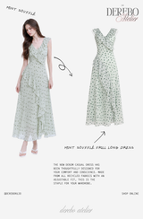 Mint Soufflé Frill Long Dress