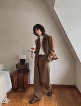 Rondel two-tuck wool wide slacks