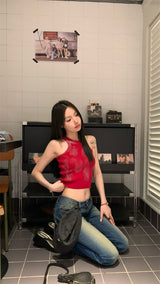 fire ribbed sleeveless tee