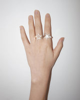 [925SILVER] COOKIE FRAME STAR STUD RING