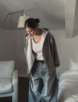 Oti Rivet Brushed Hood Zip Up