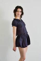 MINI HEART TWO WAY BLOUSE / NAVY